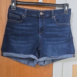 Soho Blue Jean Shorts Mid-Rise Cuffed